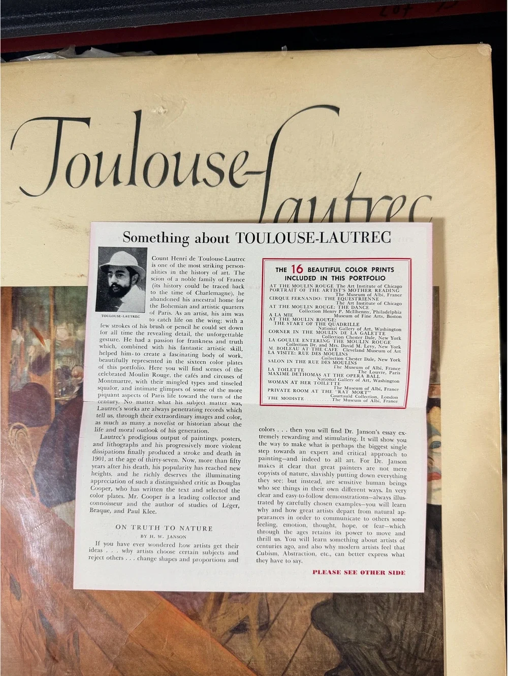 Toulouse-Lautrec Portfolio with 16 Full Color Prints, 1952